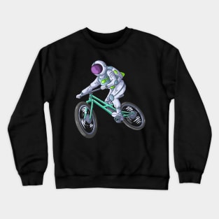 Astronaut on a bicycle to the moon Crewneck Sweatshirt